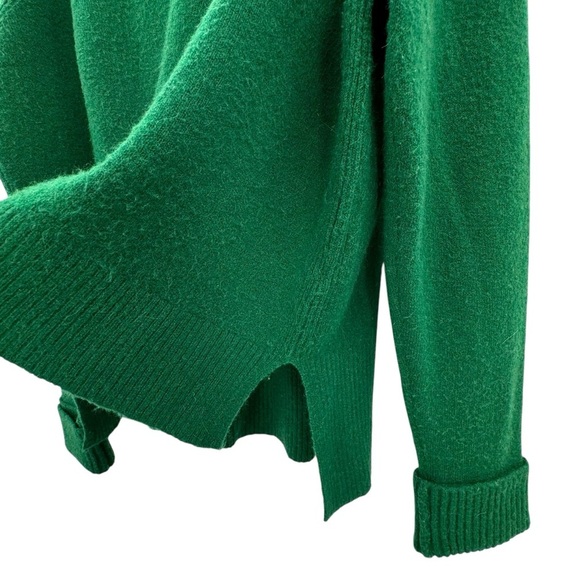 J. Crew Side Slit Supersoft Turtleneck Sweater Solid Green Style H4131 | Large - Picture 5 of 10